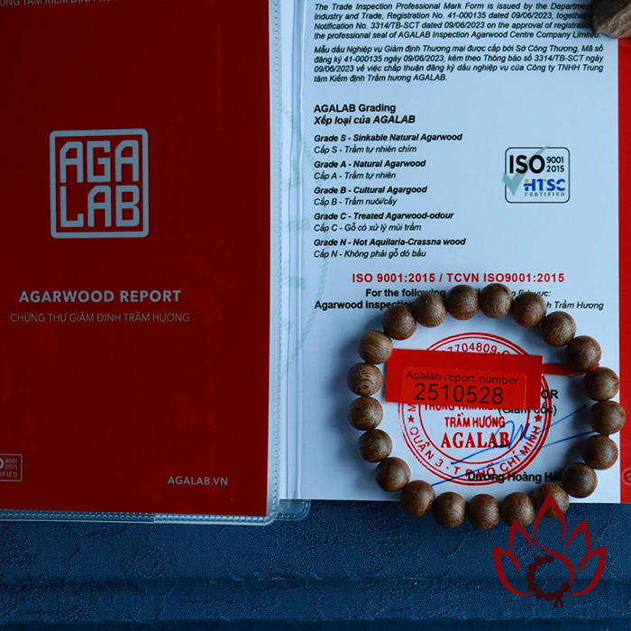 Vòng Trầm Hương Hạt Tròn | 8 ly | Trầm Tốc Kiến Tự Nhiên Lâu Năm